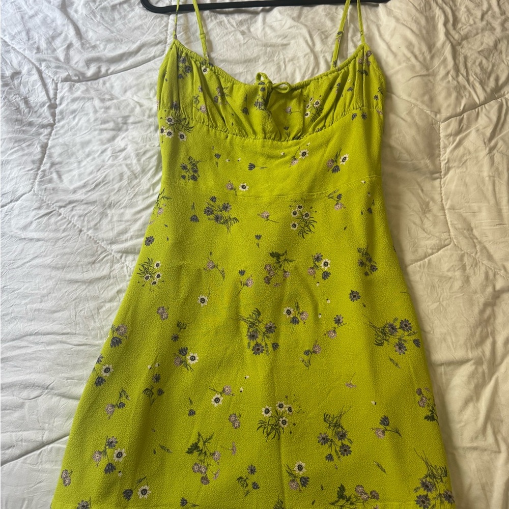 Floral Lime Green Dress - Picture 2 of 5